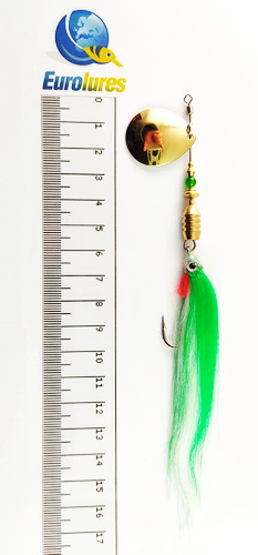 EUROLURES "SAMARA" modèle MK2 "STREAMER" GREEN & WHITE COLORADO GOLD N°3.5