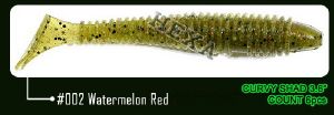 PAYO HEXA CURVY SHAD 3.8" WATERMELON RED