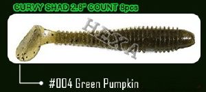 PAYO HEXA CURVY SHAD 3.8" GREEN PUMPKIN