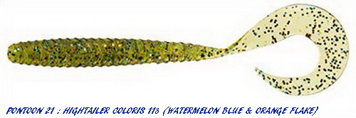 HIGHTAILER GRUB 3.25 inch (Coloris 113 - Watermelon Blue & Orange Flake)