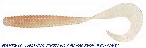 HIGHTAILER GRUB 3.25 inch (Coloris 438 - Natural Worm Green Flake)