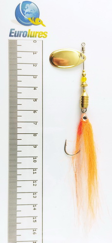 EUROLURES "SAMARA" modèle MK2 "STREAMER" ORANGE FIRE FRENCH BLADE GOLD N°3