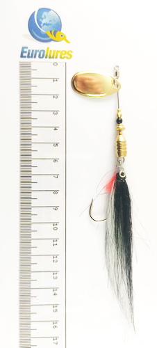 EUROLURES "SAMARA" modèle MK2 "STREAMER" BLACK & WHITE FRENCH BLADE GOLD N°3