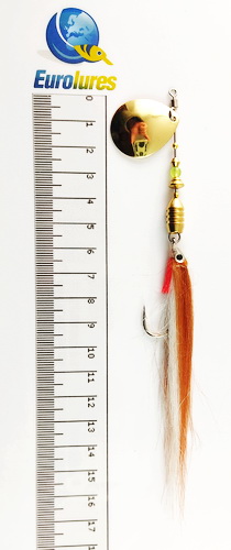 EUROLURES "SAMARA" modèle MK2 "STREAMER" BROWN & WHITE COLORADO GOLD N°3.5