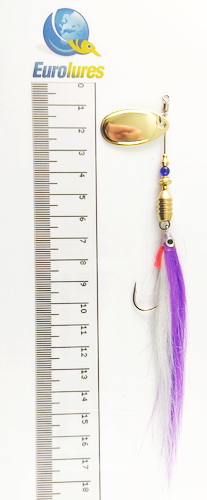 EUROLURES "SAMARA" modèle MK2 "STREAMER" PURPLE & WHITE FRENCH BLADE GOLD N°3