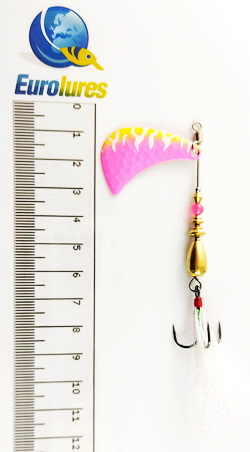 EUROLURES "SAMARA" modèle MK1 "TOMAHAWK" PINK CHARTREUSE WHITE TIGER N°4