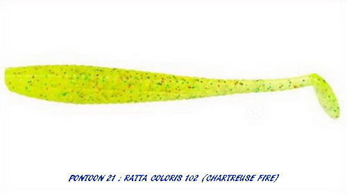 RATTA SHAD 2.25 inch (Coloris 102 -Chartreuse Fire)