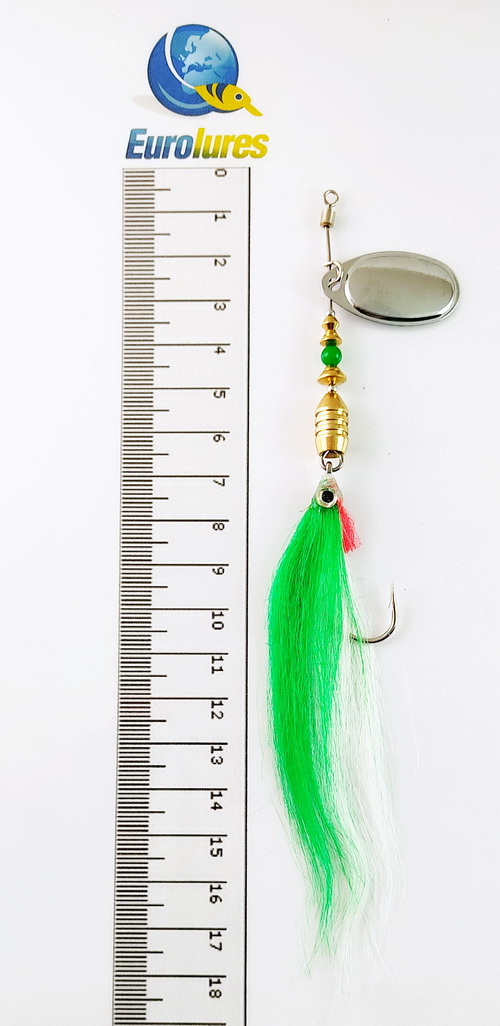 EUROLURES "SAMARA" modèle MK1 "STREAMER" FRENCH BLADE N° 3 "GREEN & WHITE"