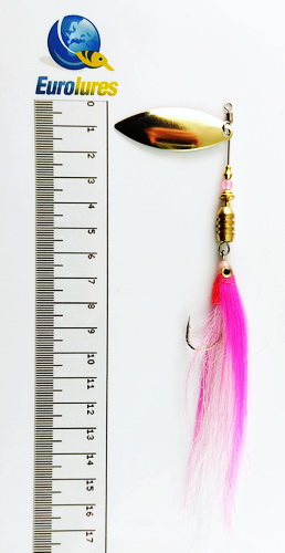 EUROLURES "SAMARA" modèle MK2 "STREAMER" PINK AND WHITE WILLOW GOLD N°4